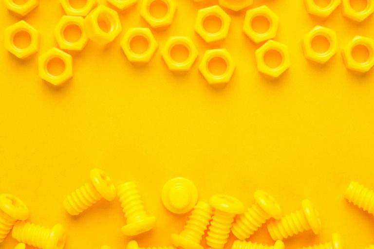 Yellow 3d Printed Bolts And Nuts